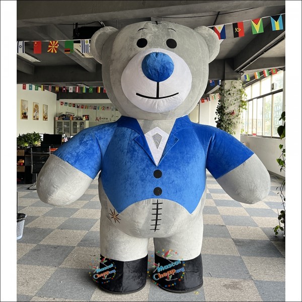Bear Blue Tuxedo Inflatable Mascot Costume