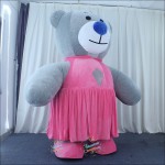 Bear Pink Tuxedo Inflatable Mascot Costume