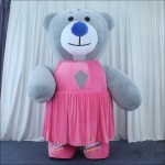 Bear Pink Tuxedo Inflatable Mascot Costume