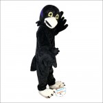 Black Short-Haired Eagle Cartoon Mascot Costume