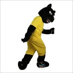 Black Sport Leopard Panther Cartoon Mascot Costume