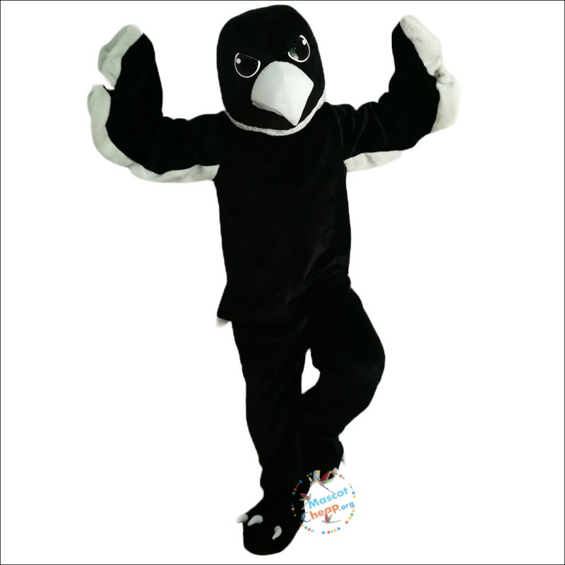 Black White Eagle Cartoon Mascot Costume
