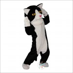 Black and White Cat Cartoon Mascot Costume