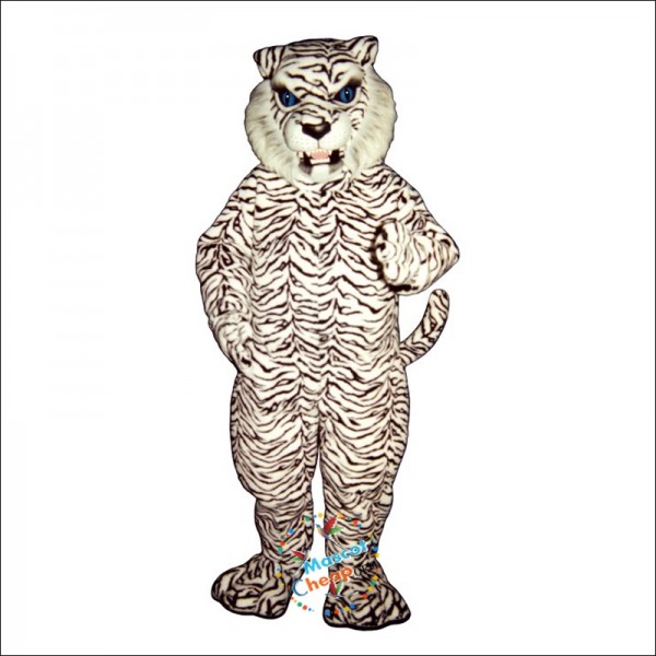 Blue Eyed White Tiger Mascot Costume