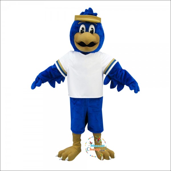 Blue Friendly Falcon Mascot Costume