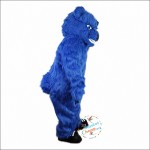Blue Long Hairy Bear Mascot Costume