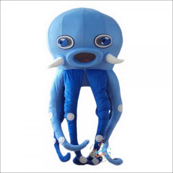 Blue Octopus Cartoon Mascot Costume