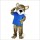 Blue Vest Wild Cat Cartoon Mascot Costume