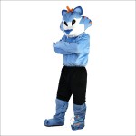 Blue Wolf Cartoon Mascot Costume