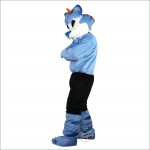Blue Wolf Cartoon Mascot Costume
