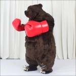 Boxing Bear Brown Inflatable Mascot Costume