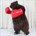 Boxing Bear Brown Inflatable Mascot Costume