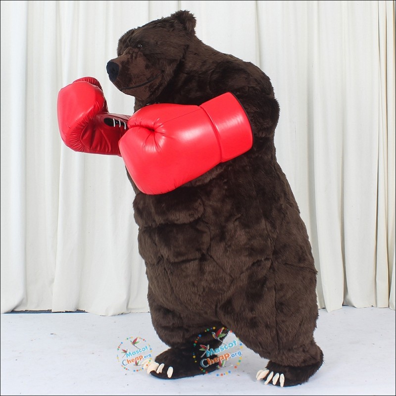Boxing-Bear-Brown-Inflatable-Mascot-Cost