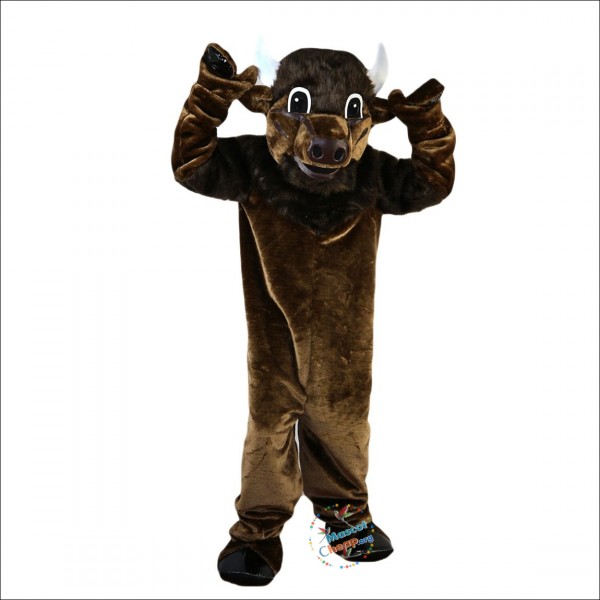 Brown Bull Ox Cow Cartoon Mascot Costume