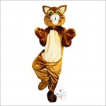 Brown Cat Cartoon Mascot Costume