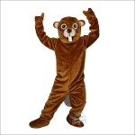 Brown Gopher Mole Mouse Cartoon Mascot Costume