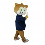 Brown Monkey Cartoon Mascot Costume