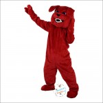 Cartoon Red Bulldog Fierce Vicious Dog Mascot Costume