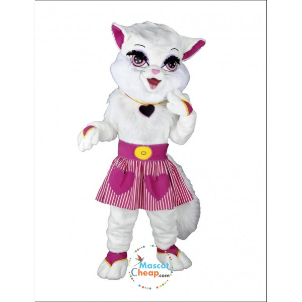 Cat White Mascot Costume