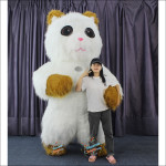 Cat Plush White Inflatable Mascot Costume