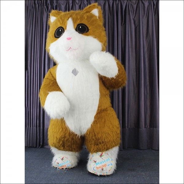 Cat Plush Yellow Inflatable Mascot Costume