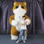 Cat Plush Yellow Inflatable Mascot Costume