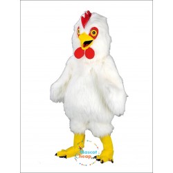 White Long Plush Chicken Mascot Costume