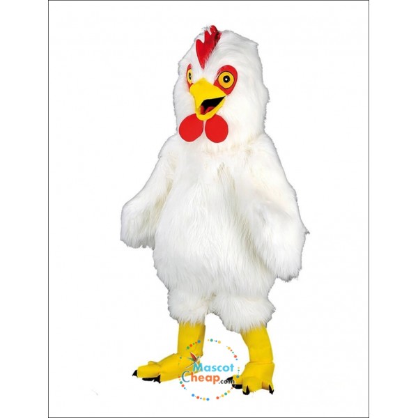 White Long Plush Chicken Mascot Costume
