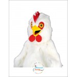 White Long Plush Chicken Mascot Costume