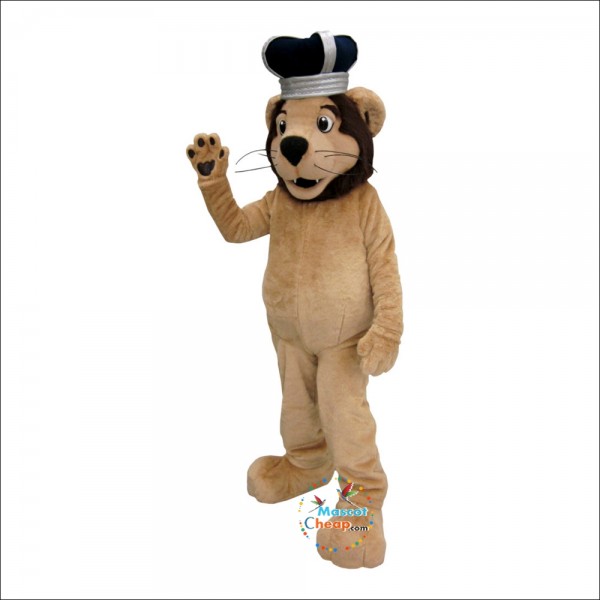 College An Crown Lion Mascot Costume