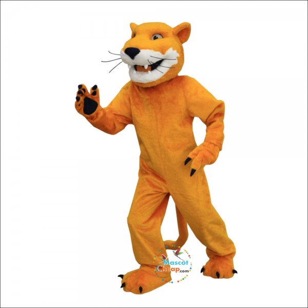 College Yellow Cougar Mascot Costume