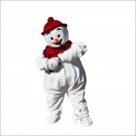 Cute Red Hat Snowman Mascot Costume