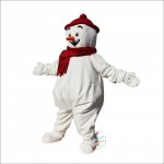 Cute Red Hat Snowman Mascot Costume