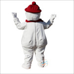 Cute Red Hat Snowman Mascot Costume