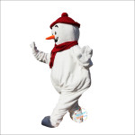 Cute Red Hat Snowman Mascot Costume