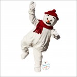 Cute Red Hat Snowman Mascot Costume
