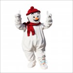 Cute Red Hat Snowman Mascot Costume