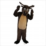 Dark Brown Elk Cartoon Mascot Costume