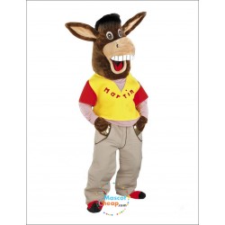 Cute Happy Donkey Mascot Costume