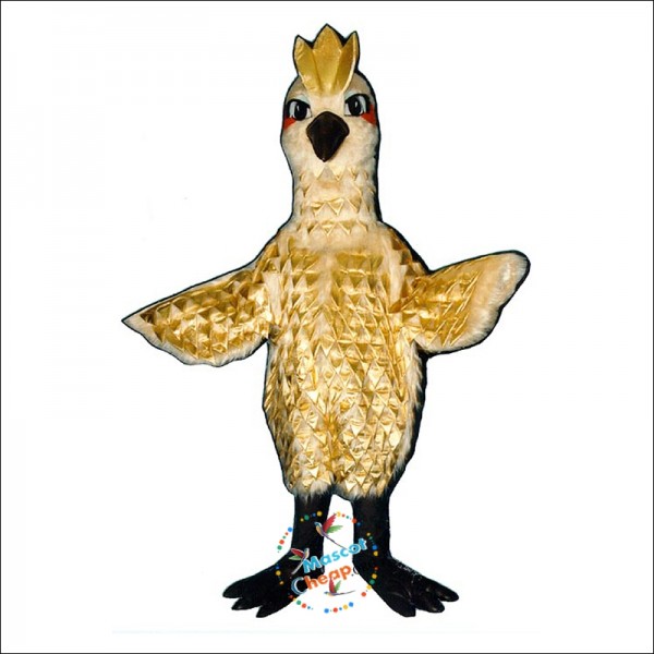 Golden Phoenix Gold Lame Feathers Mascot Costume