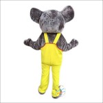 Gray Elephant Cartoon Mascot Costume