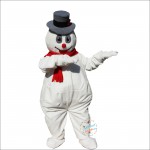 Gray Hat Snowman Mascot Costume