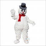 Gray Hat Snowman Mascot Costume
