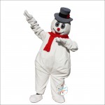 Gray Hat Snowman Mascot Costume