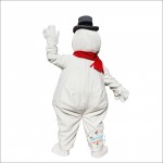 Gray Hat Snowman Mascot Costume