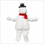 Gray Hat Snowman Mascot Costume