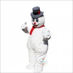 Gray Hat Snowman Mascot Costume