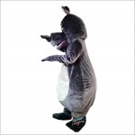 Gray Hippopotamus Cartoon Mascot Costume