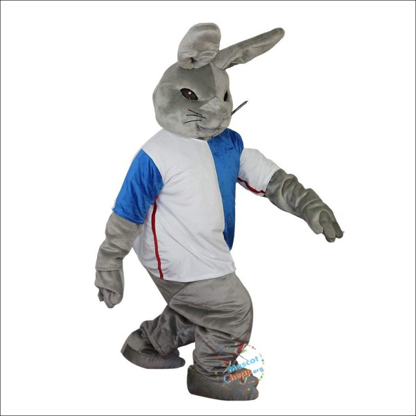 Gray Rabbit Cartoon Mascot Costume