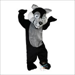 Gray Wolf Wolfish Cartoon Mascot Costume